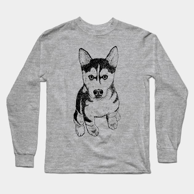 Husky Long Sleeve T-Shirt by senkova